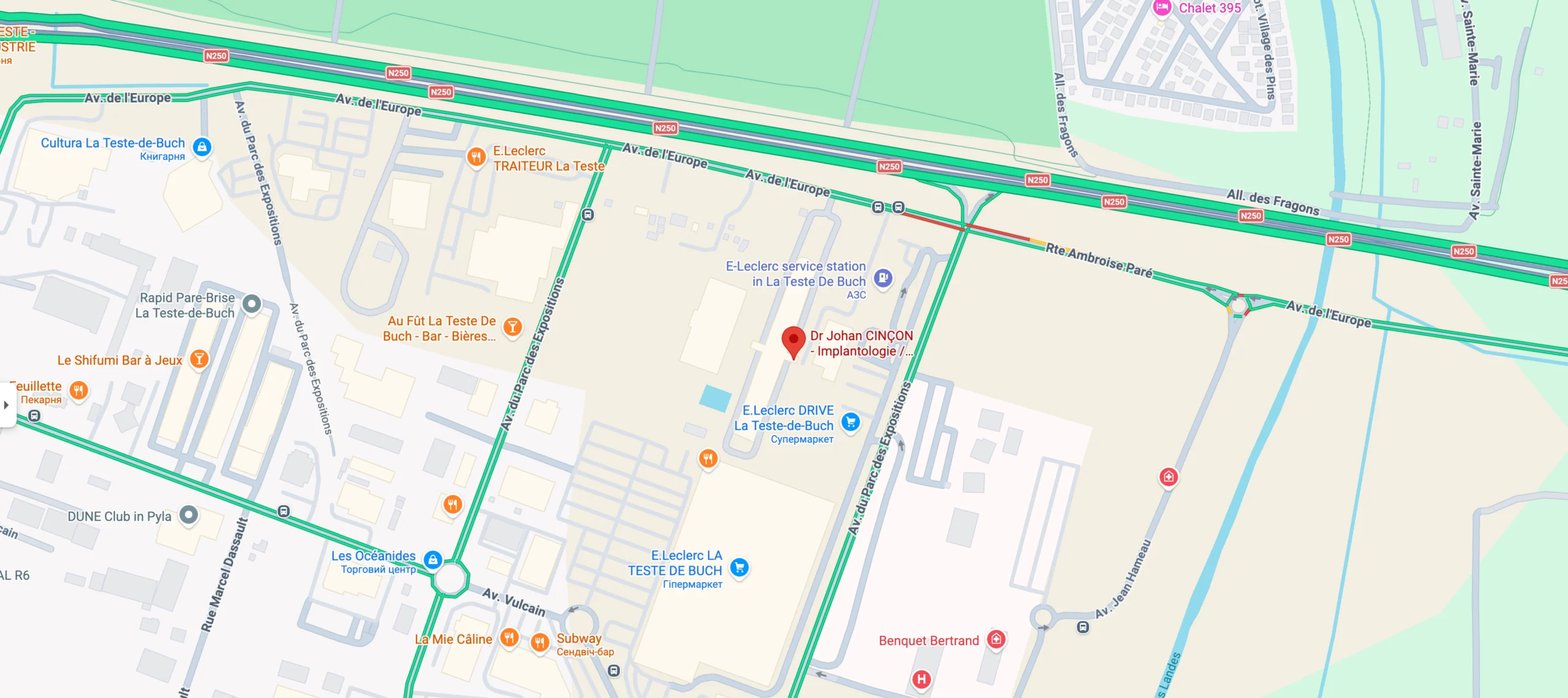 carte Accueil Dr Johan Cinçon - Chirurgien-dentiste à La Teste-de-Buch